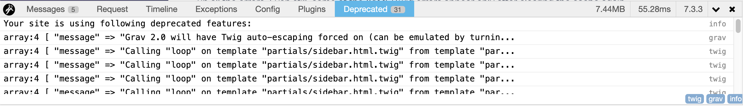 Deprecated Tab