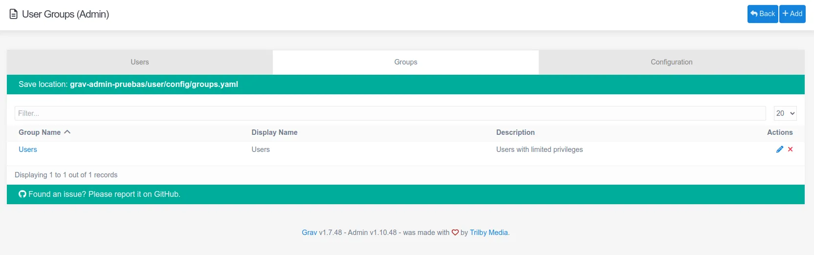 Group Listing