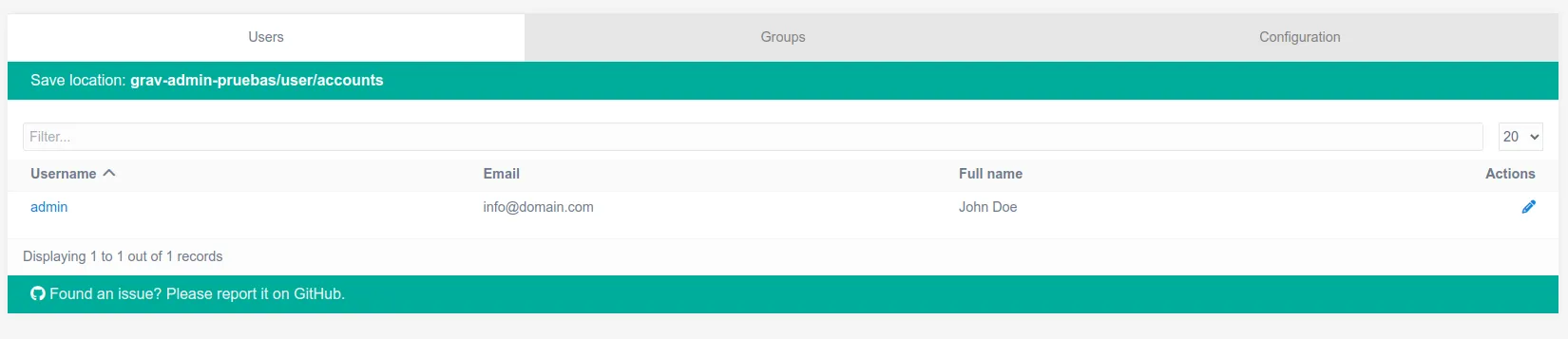User Listing