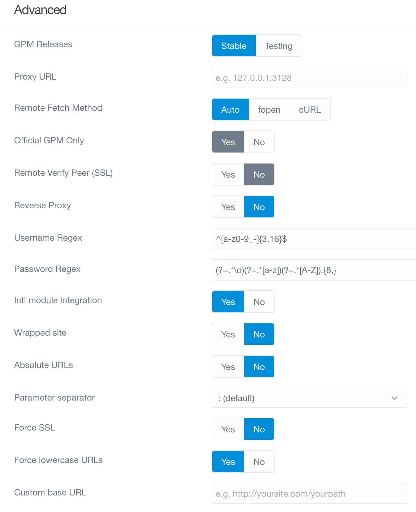 Admin Configuration
