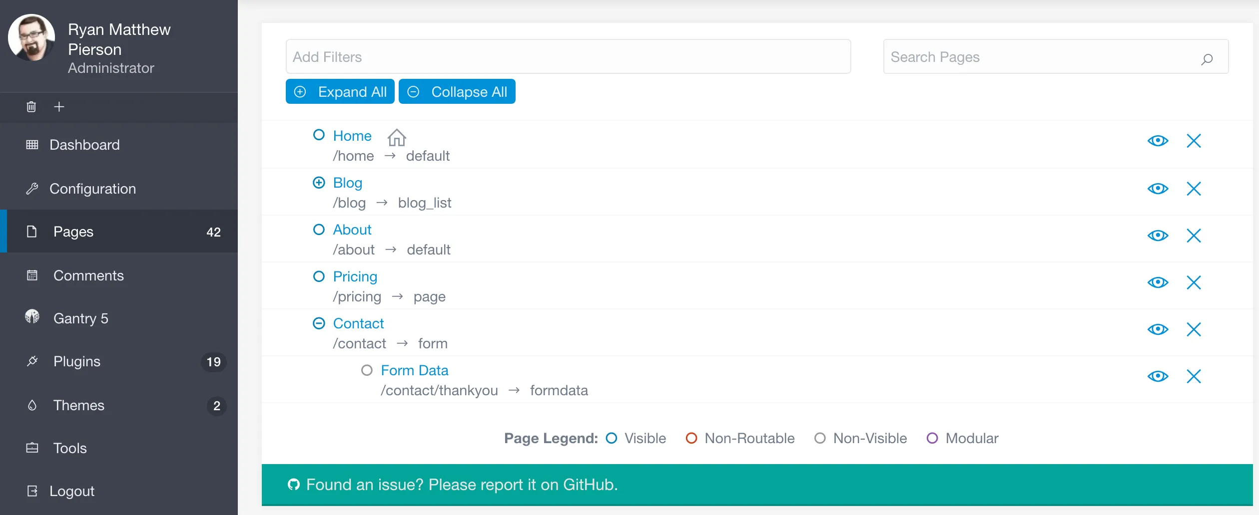 Admin Pages