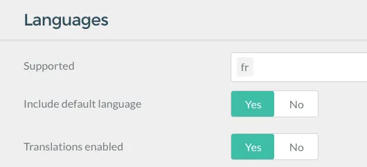 Admin Translations Settings